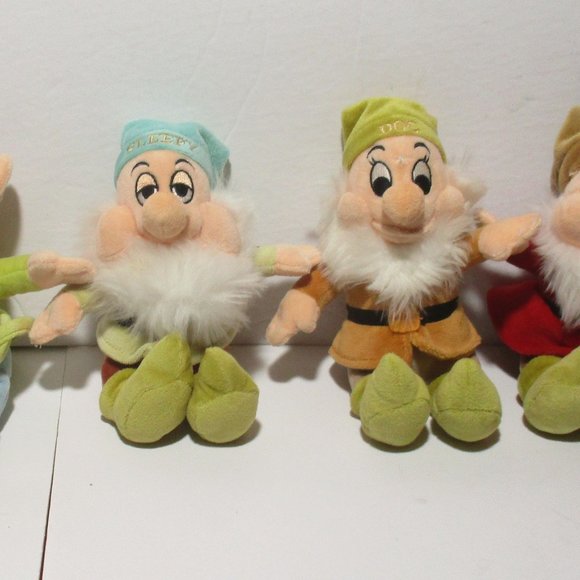 Lot Of 5 Snow White The Seven Dwarfs Doll Plush Disney Store 9" - Picture 2 of 9